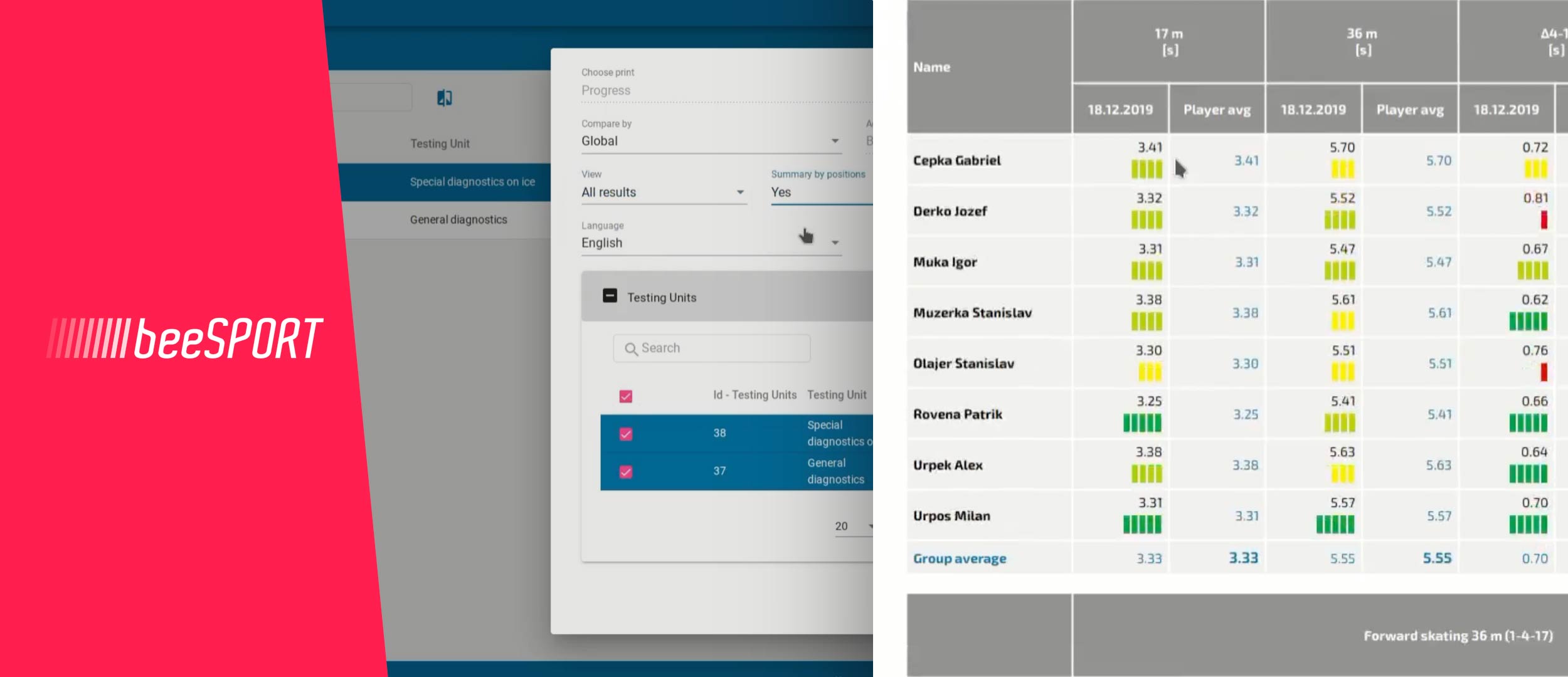 beeSPORT ecosystem for professional testing of athletes