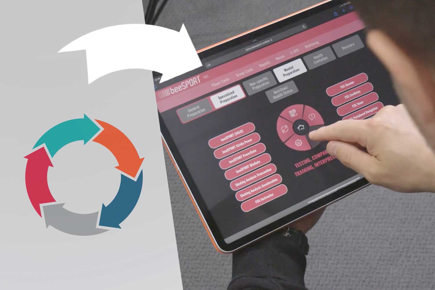 beeSPORT v7 modern player development ecosystem with new design, testing modules, and c-OPS centre operations system.