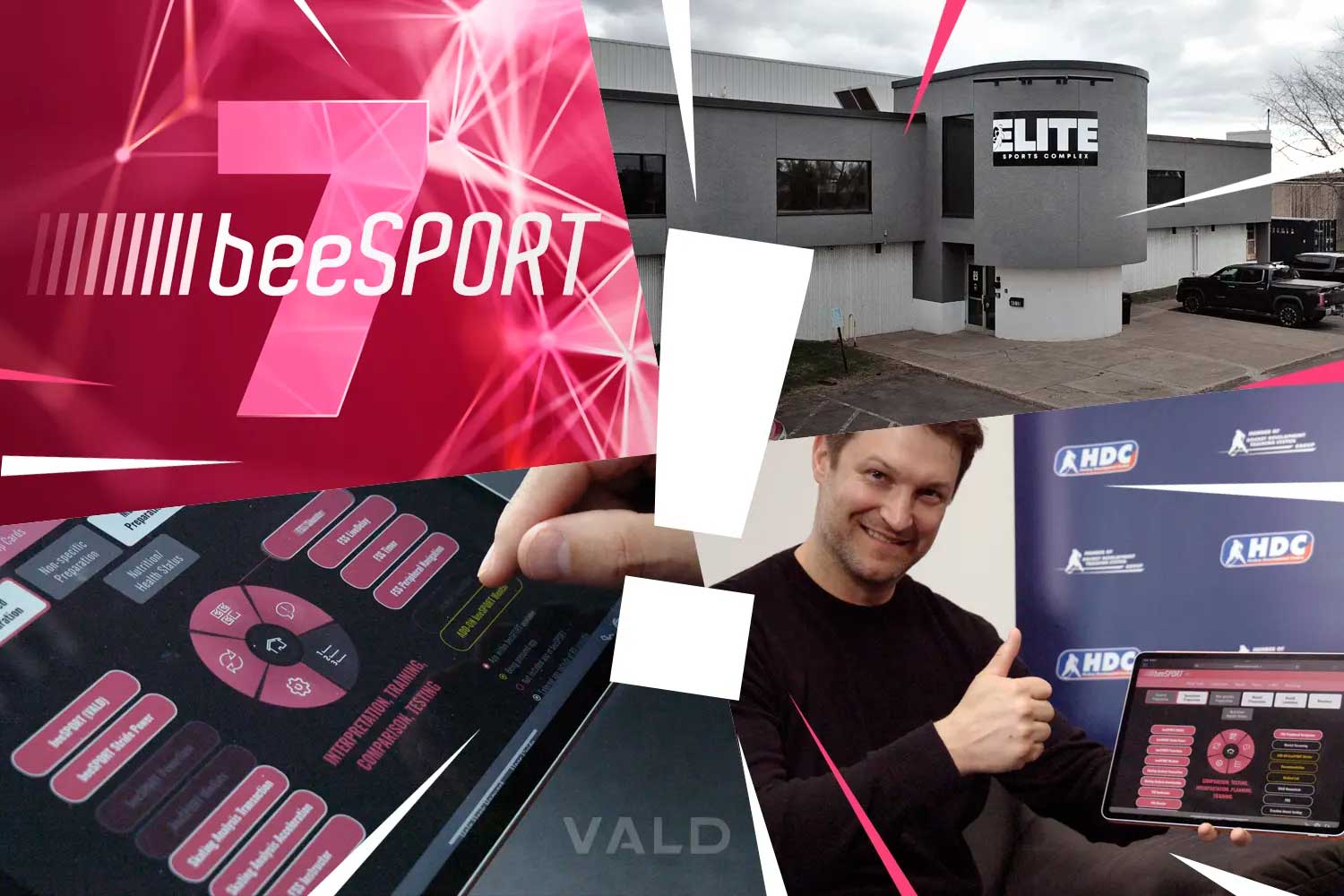 beeSPORT v7 player development ecosystem for elite hockey training, AI progress reports, multi-parameter testing, VALD integration, and skatemill diag